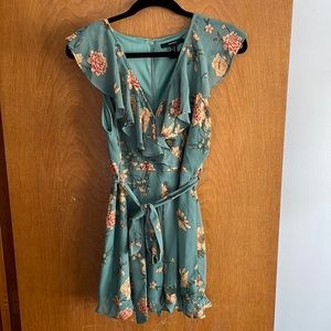 Forever 21 romper, size m, color green and floral